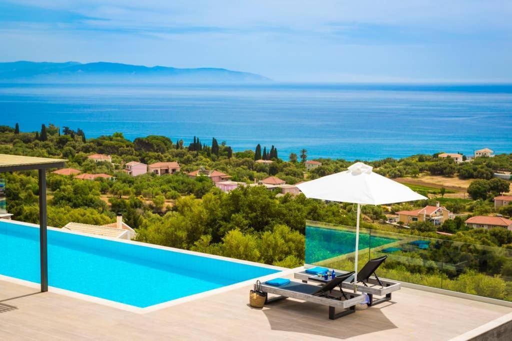New Villa Blue with private pool at Trapezaki Livathos  Esterno foto
