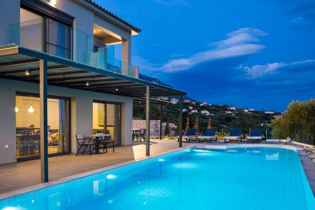 New Villa Blue with private pool at Trapezaki Livathos  Esterno foto