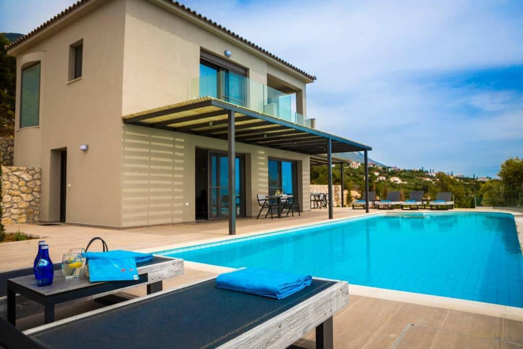 New Villa Blue with private pool at Trapezaki Livathos  Esterno foto