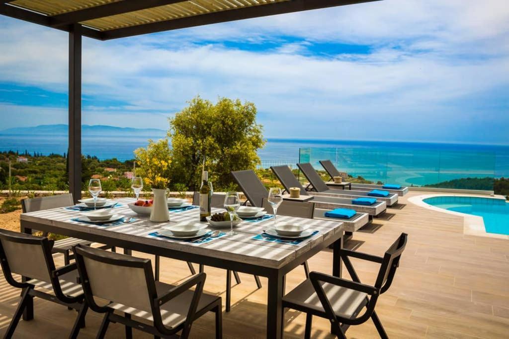 New Villa Blue with private pool at Trapezaki Livathos  Esterno foto