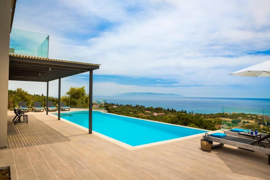 New Villa Blue with private pool at Trapezaki Livathos  Esterno foto