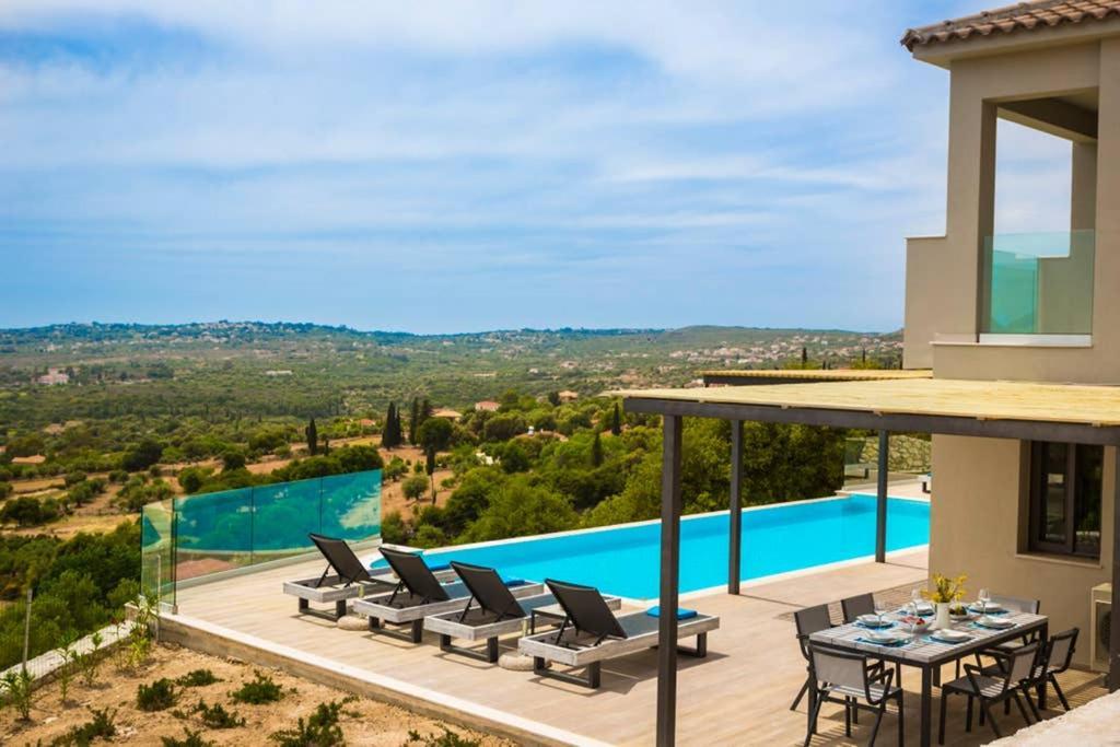 New Villa Blue with private pool at Trapezaki Livathos  Esterno foto